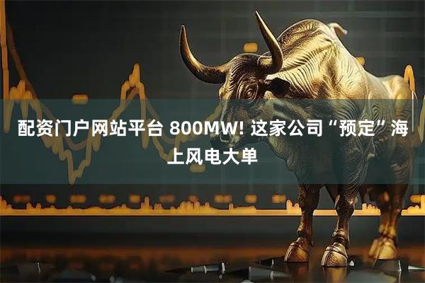 配资门户网站平台 800MW! 这家公司“预定”海上风电大单